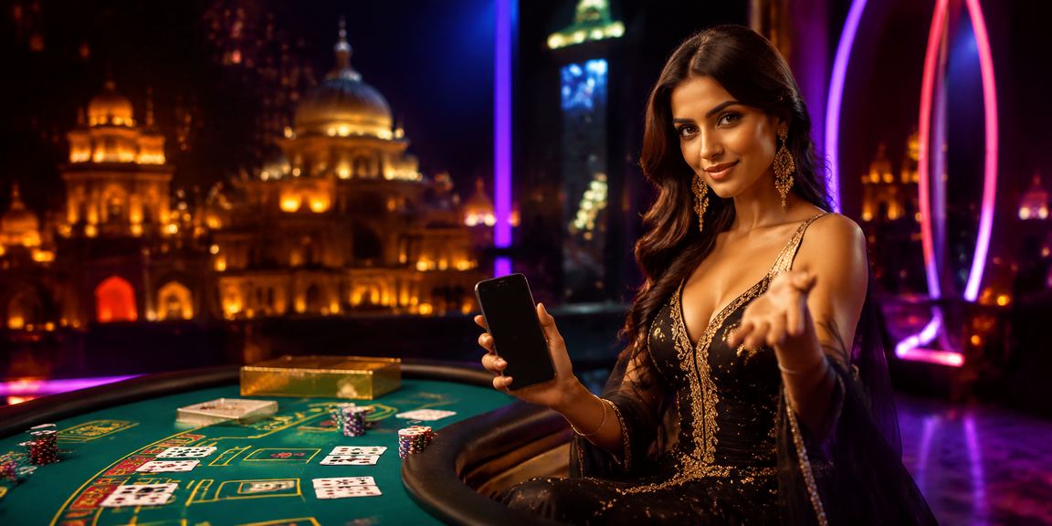 Illustration of Teen Patti gameplay in Lucknow with Bollywood theme